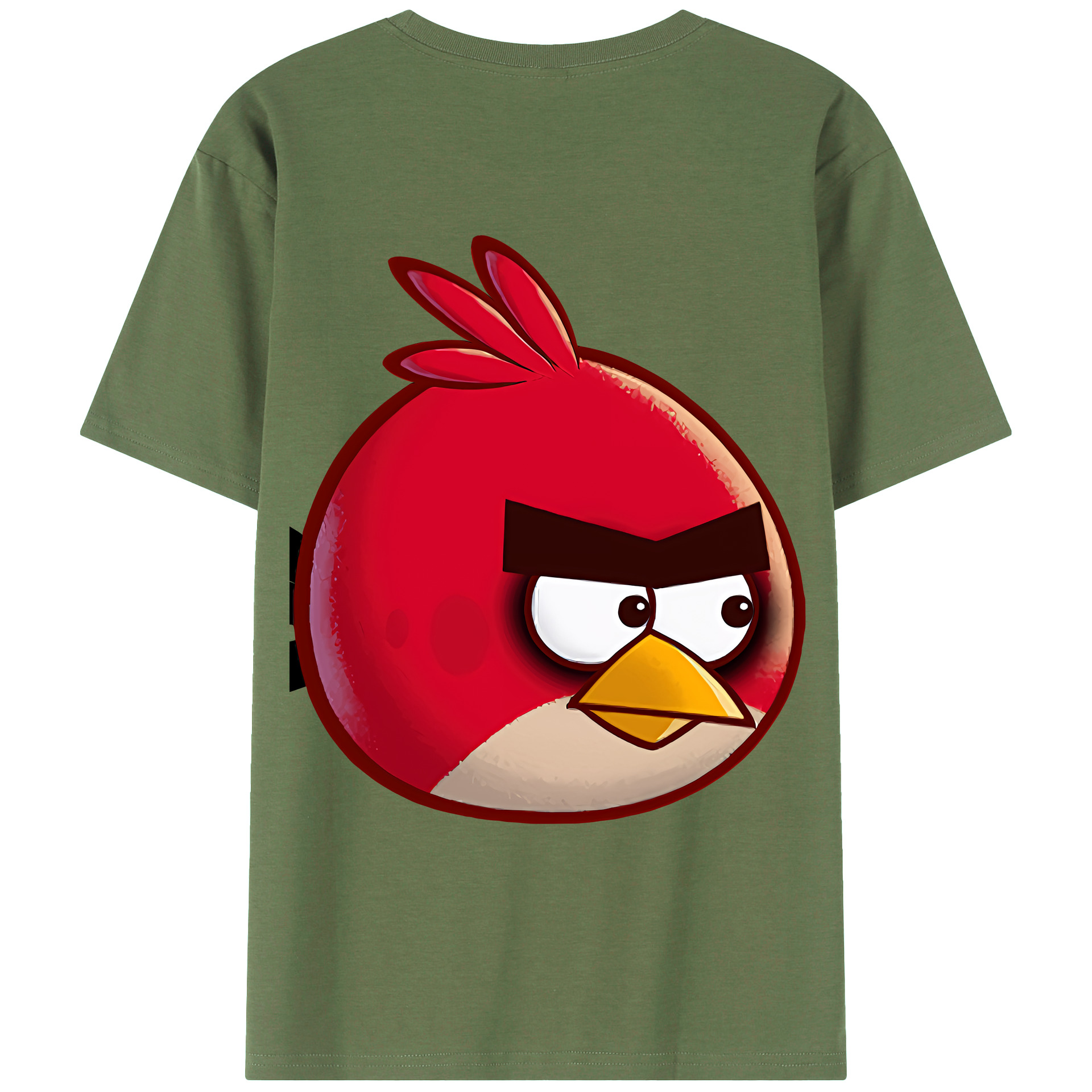 （画像用） Angry Birds アングリーバード 綿100％ メンズ半袖Tシャツ（バックプリント） 通気性
